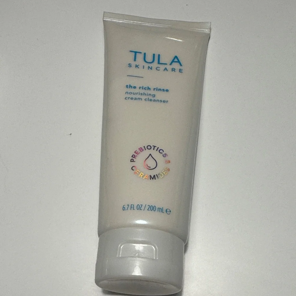 Tula Skincare Nourishing Cream Cleanser - White with Blue Text